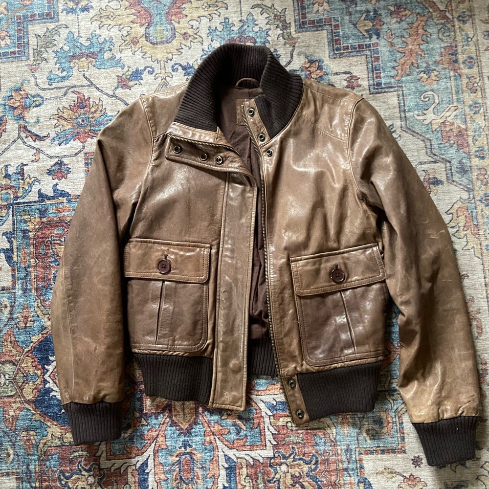 Gap leather bomber | S